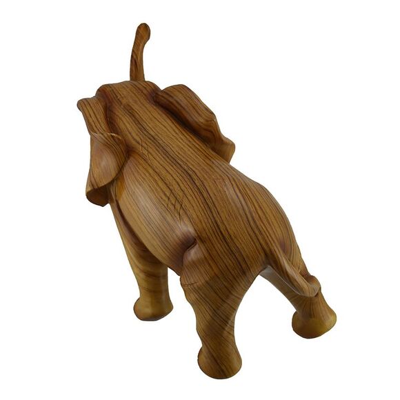 Scratch & Dent Walking Elephant Decorative Faux Carved Wood Look Statue 18 inch - Picture 3 of 4
